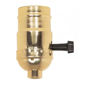 3-Way (2 Circuit) Turn Knob Socket With Removable Knob Brite Gilt