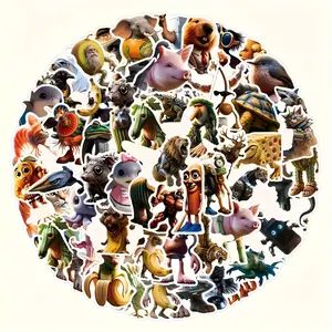 100pcs Chinese Shan Hai Jing Stickers, Adhesive Stickers, TungTungTungTungTung Sahur Decals, Italian-Style Brain Rot, Creative and Hilarious Abstract Stickers for Valentine's Day, Suitable for Roller Skating and Cycling