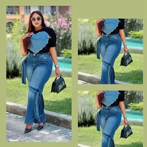 Unique Turkey 2 PCS Set of Jeans and Top - Long Jeans, Stretchy, and Comfortable for Cool Weather, Fits Casual Trouser Suits - Skirt Clothes Womenswear Bottom Matching Outfit Pants