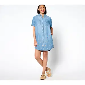 Driftwood Jeans Embroidered Short Sleeve Mabel Dress - Prairie