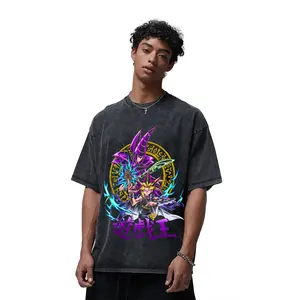 Yu Gi Oh! Washed Tee – Dark Magician Shirt, Yugi Muto Shirt,  Anime doffy Manga Graphic Front Printed T-Shirt, Menswear Heavy Cotton Unisex Oversize Streetwear Vintage  Tee Anime fan gift