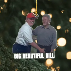 Big Beautiful Bill Clinton Trump Ornament, Epstein Files Leaked, Trump Blow Bubba Ornament, Donica Ornament, Trending Anti Trump Ornament