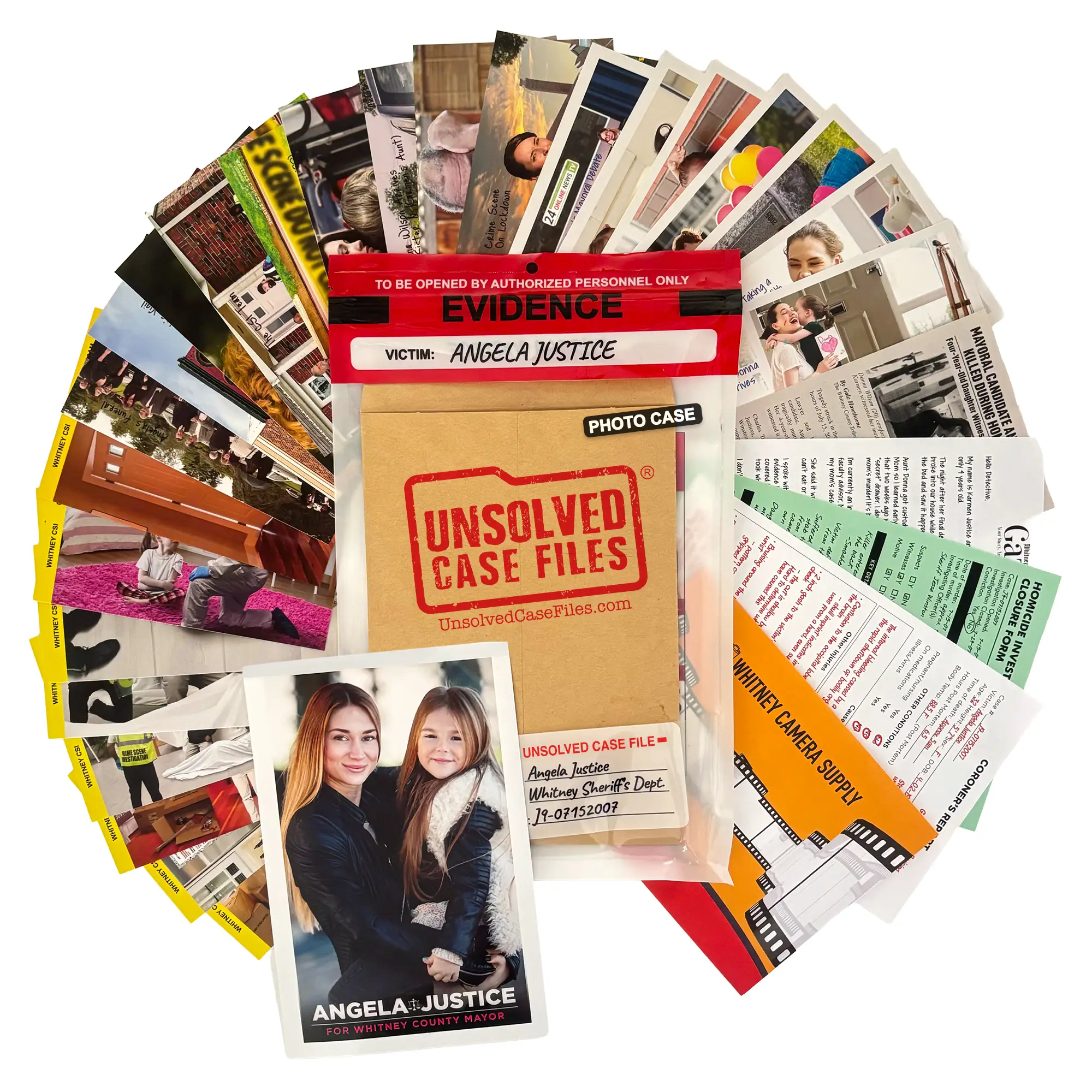 Photo Case: Angela Justice | Cold Case Murder Mystery Game - Unsolved Case Files