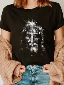 100% Cotton Unisex Vintage The Shroud Of Turin Holy Face Of Jesus T-Shirt