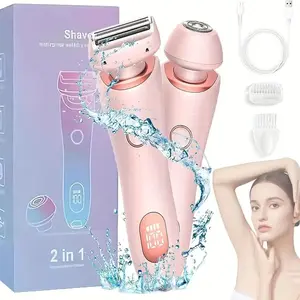 Wahl Clipper Corporation Silk Glide Razor 2 in One Portable Electric Shaver for Sensitive Skin, Waterproof Design, 3 Blades, Compact & Travel-Friendly