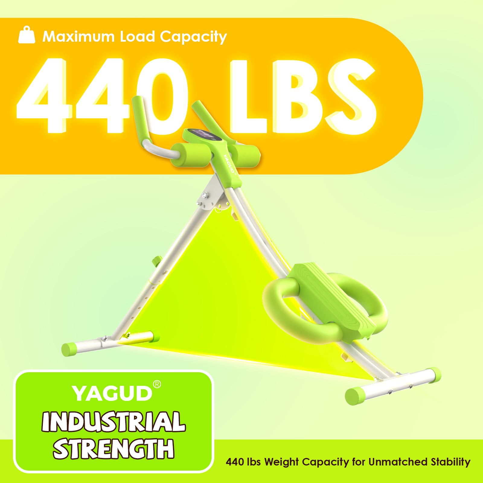 Adjustable Ab Workout Machine with LCD Display, Foldable Core Trainer, 440 lbs Capacity Home Gym Equipment for Abs, Arms & Legs Training for Women