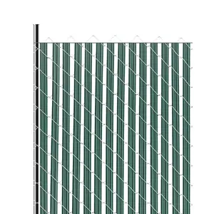 VEVOR Bottom Locking Privacy Slats, Single-Wall Vertical Bottom-Locking Slats for Chain-Link Fence, High-Density HDPE Chain Link Slats Ideally Fit 4' High Fence for Garden, Farm, Sports Field(Green)