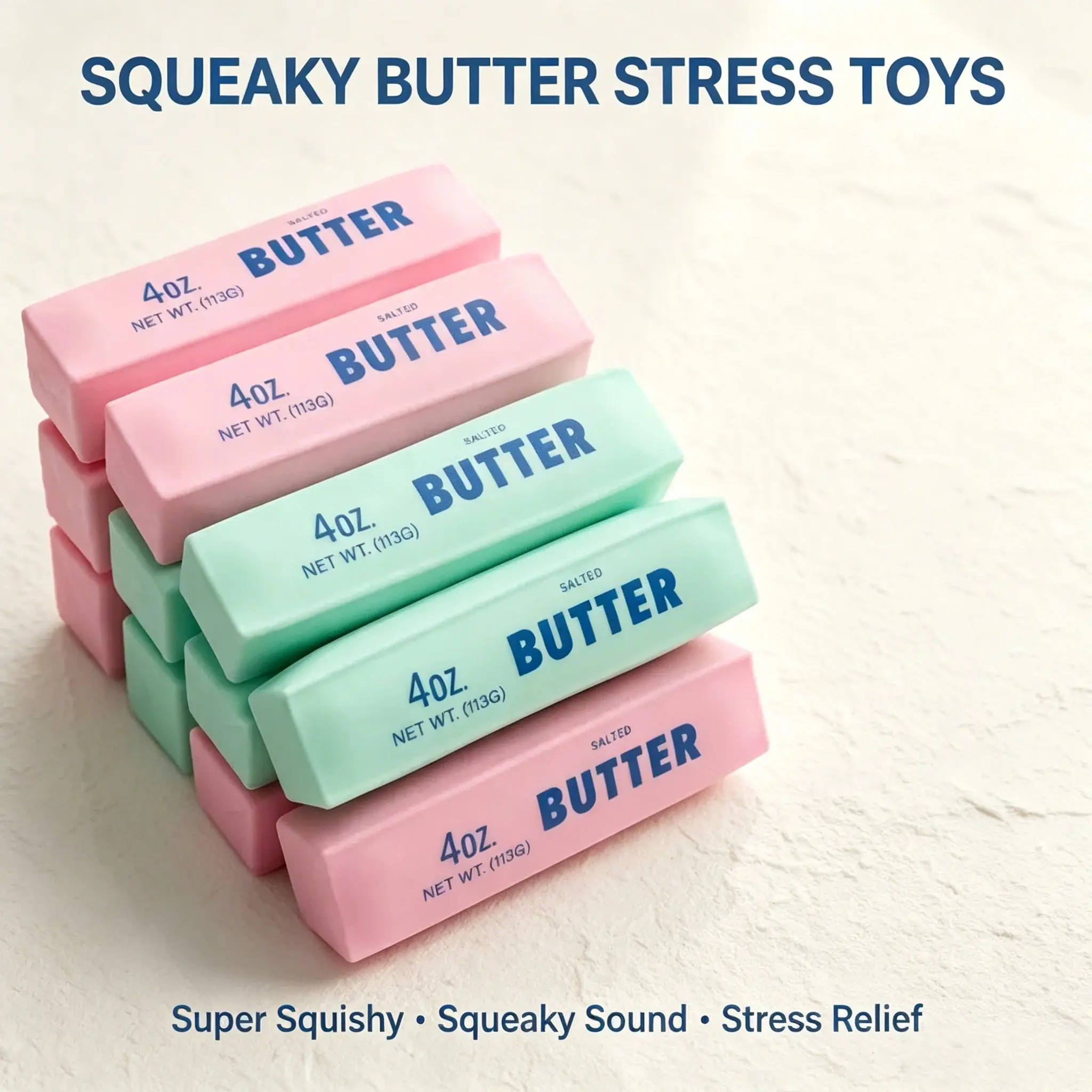 Handmade Realistic 14cm Squishy Butter Stick, Built-in Crunchy Filler for Loud ASMR Sounds, Soft Squeeze Stress Relief Fidget, Sensory Play Item for All Ages, Creative Gift (Toys & Hobbies - Classic & Novelty Stress Relief Toys), Squishy Toy