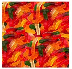 Mini Gummy Worms Candy, Assorted Fruit Flavors, 1-Pound Pack