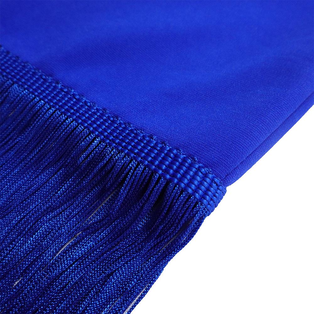 Solid color hip hugging fringe dress