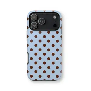 Retro Fashion Blue Polka Dot Pattern Phone Case for iPhone17 17Air 16ProMax 16e 15 14 14 12mini 7Plus XR 2in1