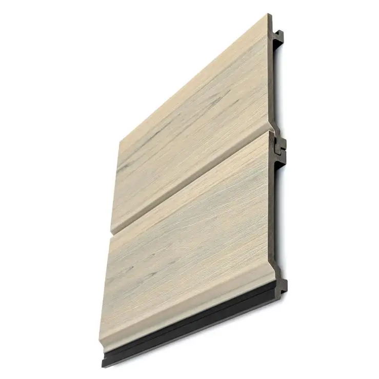 Weathered Oak Wood-Like Composite Siding, Exterior Wall Panels, Waterproof & Weatherproof Decorative Wall Cladding, Dark Brown 5-Strip 1" Wide Seamless Corner Trim, Modern Home & Office Decor for Living Rooms, Bedrooms, and Feature Walls