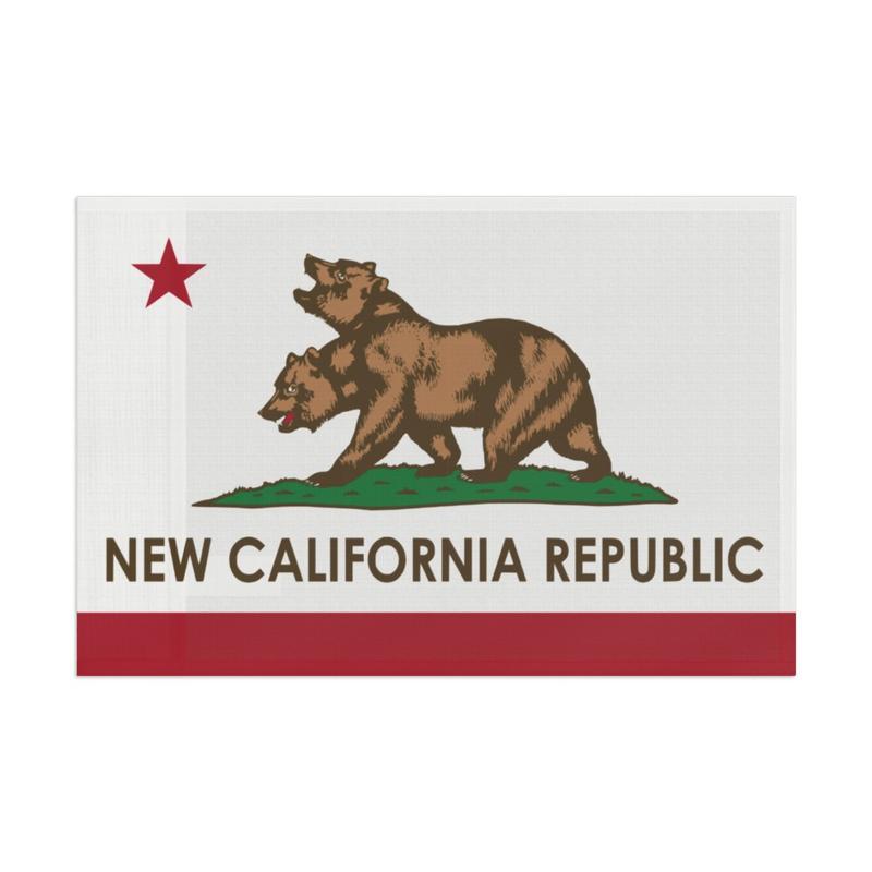 New California Republic Flag Fallout Flag Shelter Series Video Game Flag Two-Headed Bear Flag Home Decor 40x30inch Banner Hand Ornaments Wall Party High Quality