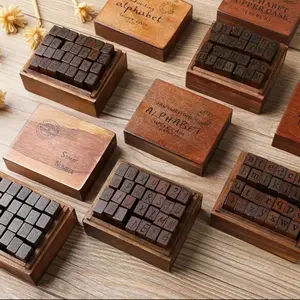 1 Set Of 28 Cursive Uppercase Vintage Alphabet Stamps