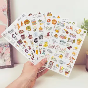 Seasonal Bucket List Sticker Pack - 8-Page Hand-Drawn & Illustrated Stickers for Planner Journal Scrapbook - Spring Summer Fall Winter Adventures 200+ Stickers