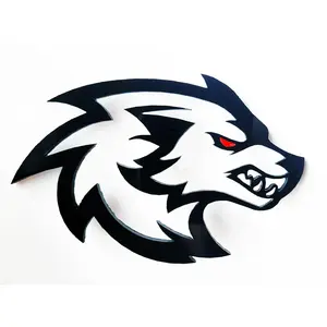 2x Hellwolf Wolf Redeye Badge Logo Emblem for Car Auto Fender Trunk Hood