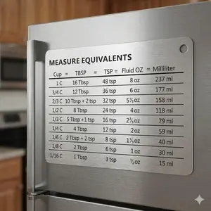 Magnetic Kitchen Conversion Chart with Scale: Multi-Tool Baking & Coffee Measurement Fridge Magnet. Rust-Proof Unit Converter for Cooking, Baking, Desserts. Essential Cooking Gadget.