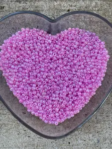 Light bubblegum pink - Soft Pearly Pink Seed Bead Mix - 4mm- 6/0 Glass Seed Beads For Jewelry Making,  DIY Waist beads, Bracelet Necklace Earrings 450 grams