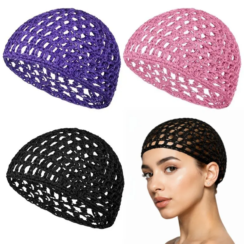3-Pack Elastic Breathable Mesh Hair Wraps, Haircare Net Hair Caps for Neat Hairstyles (Shower & Bathroom Home Supplies)