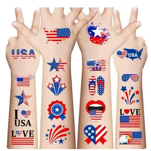 Awinmay 90Pcs Fourth of July Temporary TattoosAmerican Flag Red White and Blue Fake Tattoo Stickers 4th of JulyUSA Party FavorsMemorial Day Independence Day Labor Day Decorations Party Supplies
