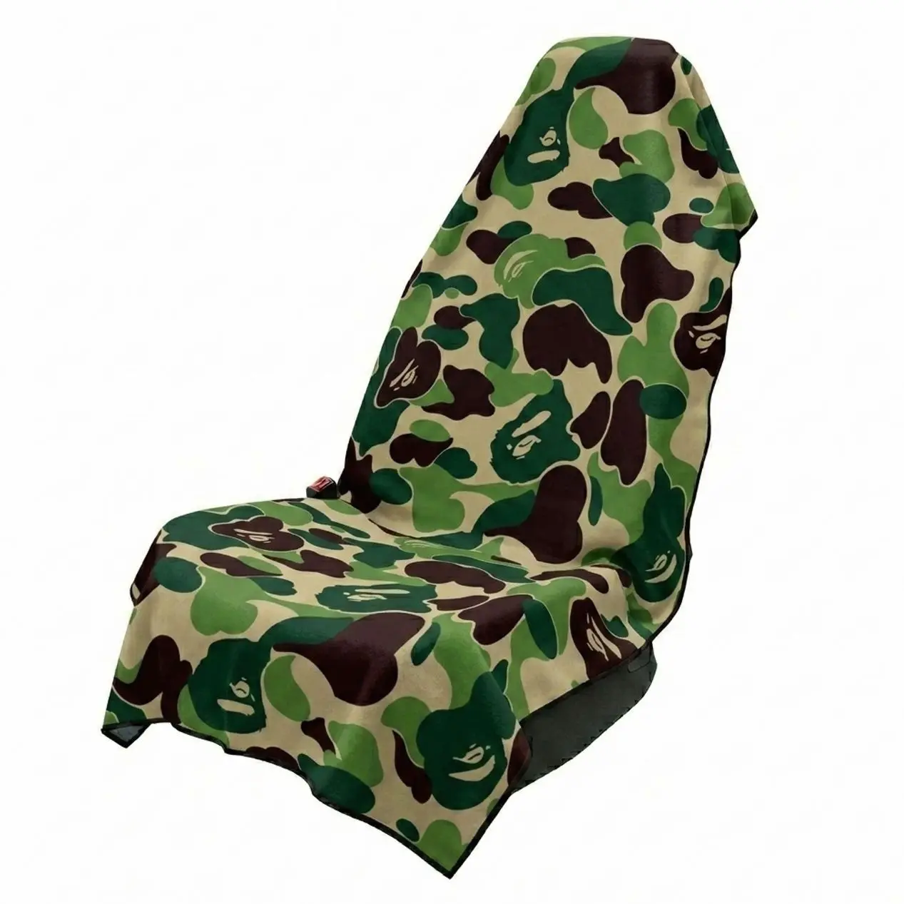Green Camo Car Seat Cover Towel, Universal Auto Seat Protector, Washable Quick Dry Vehicle Seat Cover