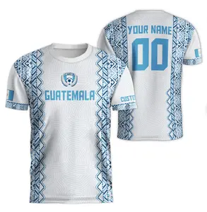 Guatemala Soccer Jersey White TTS 3D All Over Print T-Shirt - Official Team Merchandise