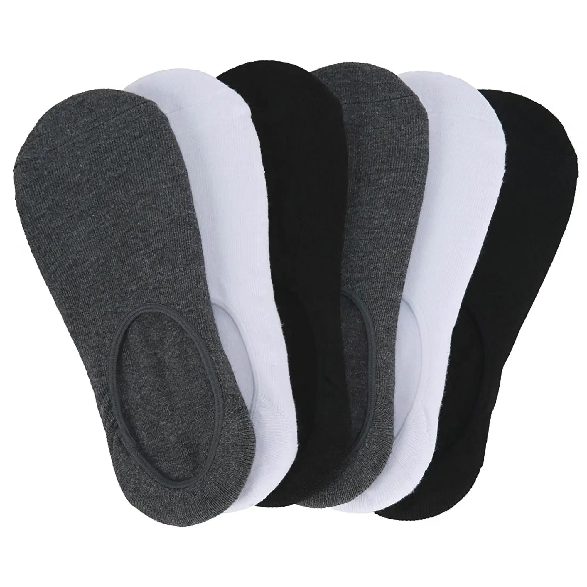 Sof Sole Comfort Footie Socks 6-Pack - Gray/White/Black