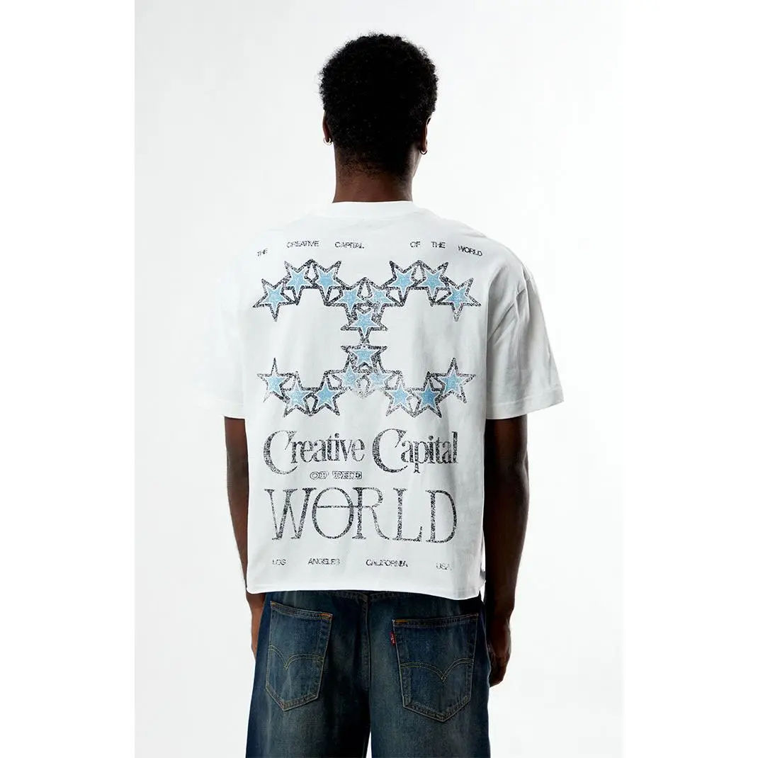Pacsun Men's Creative Capital Cropped Boxy T-Shirt Pacsun Men's Creative Capital Cropped Boxy T-Shirt