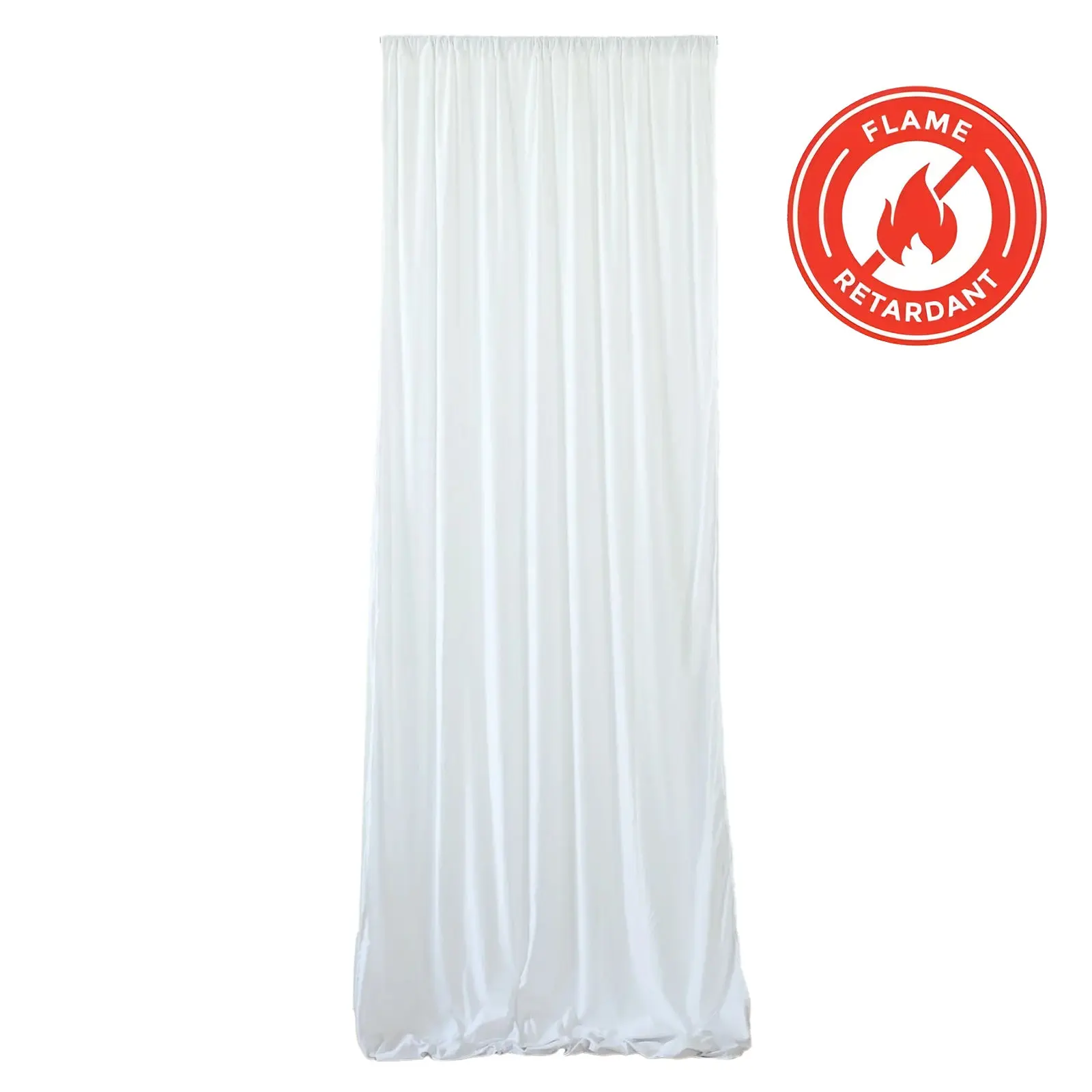 White Scuba Polyester Ceiling Drape Backdrop Curtain Panel - Commercial Grade Fire Retardant Wrinkle-Free Draping Fabric with Rod Pockets, Ideal for Arches, Stage, Baby Showers, Wedding Venues (5ftx20ft Ceiling Fabric Panels)