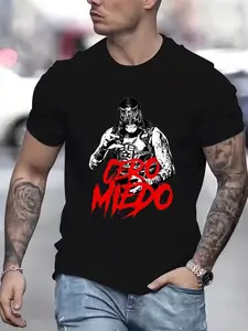 Penta El Zero Miedo Wwe Wrestling Graphic Round Neck Tee, Unisex Fitted Short Sleeve Shirt, Casual Streetwear for All Seasons, Perfect Gift, Menswear