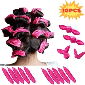 10 PCS No Heat Curling Rod Set – Sleep-In Heatless Hair Curlers for Soft, Natural, Frizz-Free Curls