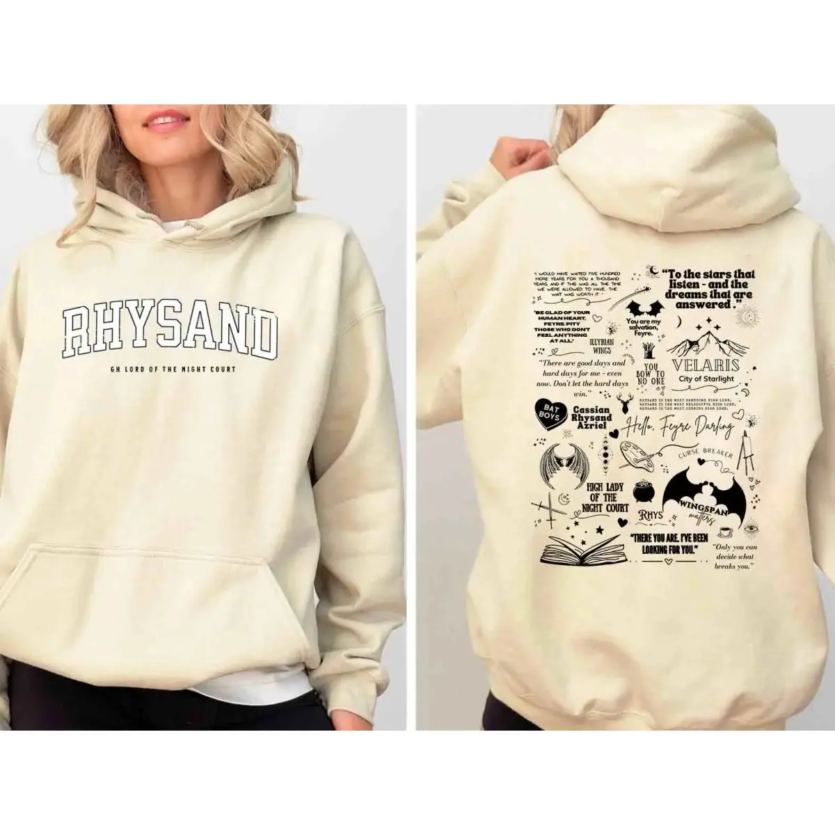 The Rhysand Batboy 2sides Shirt, Sjmaas Books Quotes Tshirt Sweatshirt Hoodie Womenswear Sweaters, Unisex Sweater Pullover Tee Cotton Printed