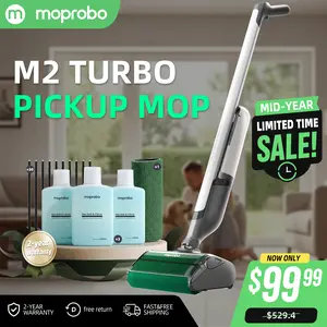 Moprobo M2 Turbo 4-in-1 Pickup Mop, Cordless Wet Dry Floor Washer with Solid & Liquid Separation, Self-Cleaning System & Hot Air Drying