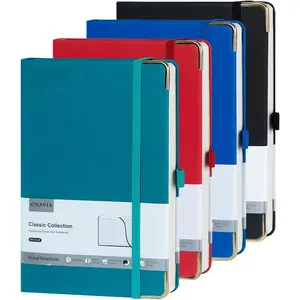 A5 Lined Journal Notebook  100 Thick Paper, 4 Hardcover Journaling Notebooks for Writing, Work, Travel, School, College Ruled Journals for Women Men, PU Note Books, 5.5"x8.3"