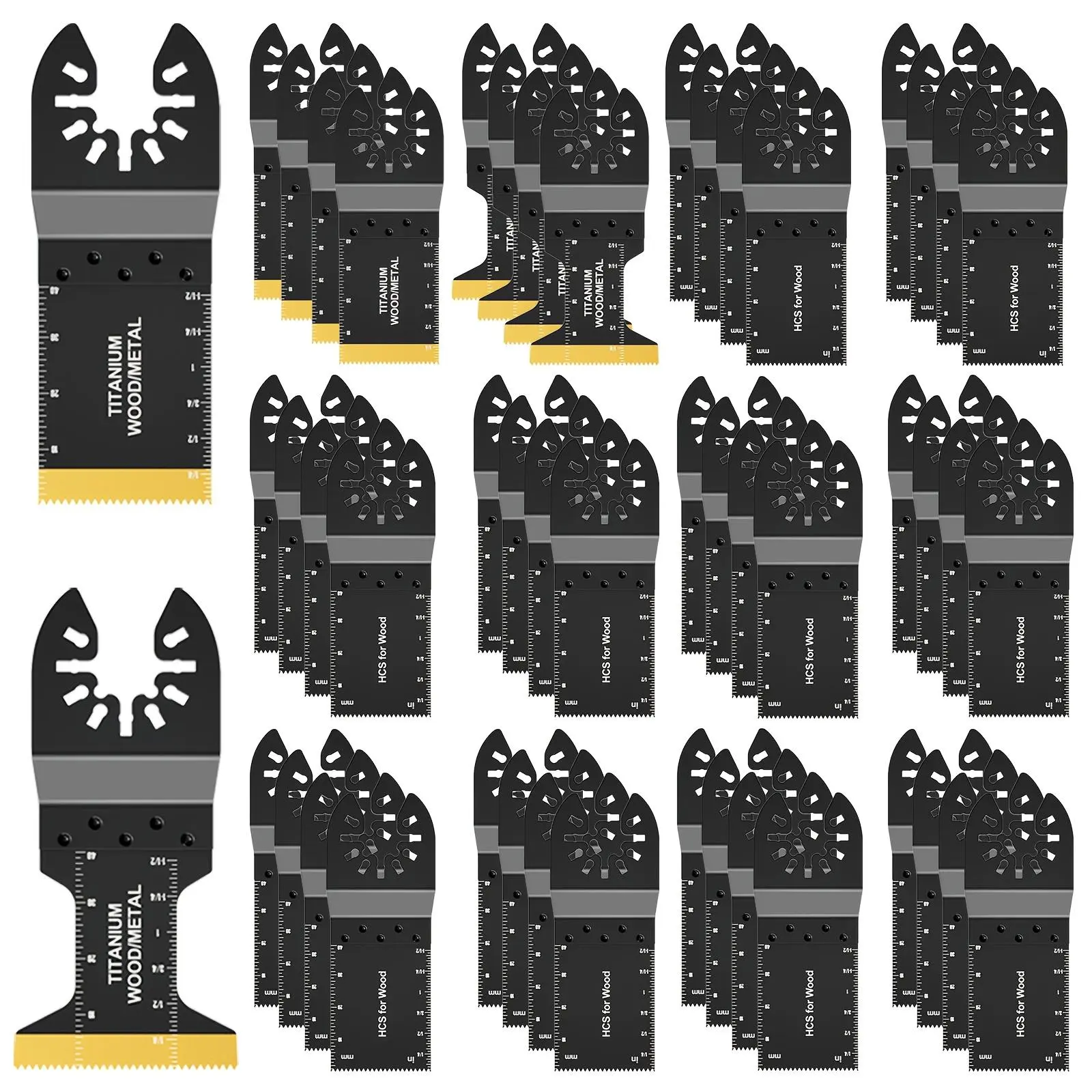 10pcs Titanium Heavy Duty Oscillating Saw Blades, Multitool Blades For Cutting Hard Material, Metal Nails Wood And Plastic, Oscillating Tool Blades Kits Fit All Models