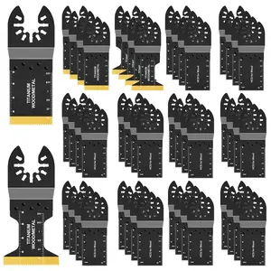 10pcs Titanium Heavy Duty Oscillating Saw Blades, Multitool Blades For Cutting Hard Material, Metal Nails Wood And Plastic, Oscillating Tool Blades Kits Fit All Models
