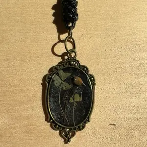 9-Michigan Mushroom Flower Necklace - Locally Foraged Mushrooms & Dried Flowers Natural Elements Jewelry for Nature Lovers Ideal for Casual Wear or Statement Piece
