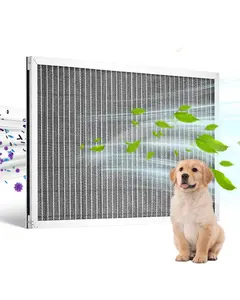 16x25x1 Inch Aluminum Electrostatic Air Filter, MERV 8 High Efficiency Replacement For HVAC Systems, Actual Size 15.5x24.65x0.82 Inches, Pleated Indoor Dust Filter For Home, Air Quality Improvement, Durable Construction