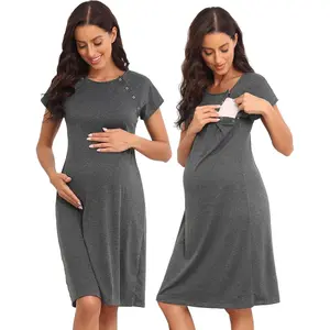 Women's Maternity  Nightdress Delivery Labor  Nightgown Sleepwear for