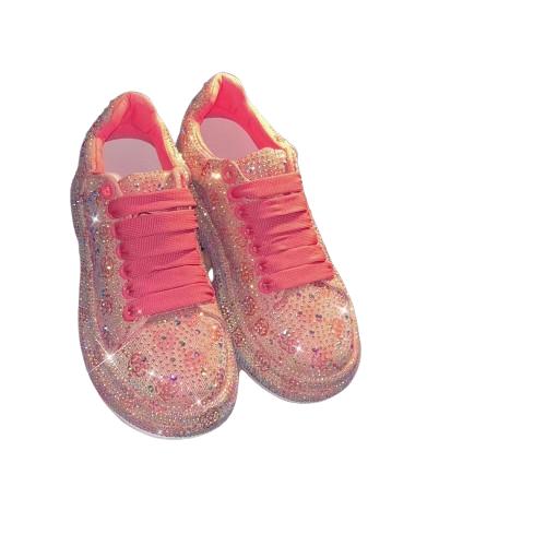 Rhinestone 2025 Spring New Fashion CasualWomenSneakers Pink Trainer Training Running Footwear forGirlsand Athletic Use summer shoes Shiny women's shoesoncloud women's shoes casual shoes full of diamondtrendlow-top shoes versatile Women Running