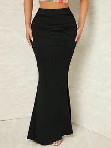Women's Ruched Bodycon High Waist Mermaid Skirt, Lady, Womenswear, Slimming Fit, Tail Design, Perfect for Parties and Special Occasions