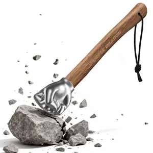Purple Dragon Hammer Fist Shape Christmas Gift Stainless Steel Material with Wooden Handle Suitable for Family Outdoor Camping Handmade Decoration Tool Men's Gift Boyfriend Father Gift