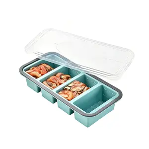 Silicone Freezer Trays with Lid, Souper Cubes 1 Cups Silicone Freezer Molds Ice Cube Tray for Meal Prep & Freezing Soup, Stews, Sauces,Homemade Large Ice Cube, BAP Free, Ice Cubes Maker