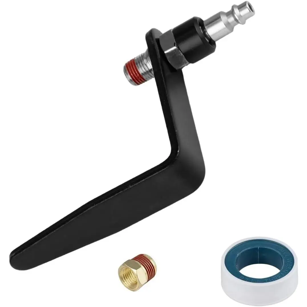 Heavy Duty Aluminum Alloy Pneumatic Tool Rafter Hook Hanger - L-Shaped Organiser with 360° Swivel 1/4'' Air Fittings, 3/8'' Brass Bushing, Lightweight Convenient Hook Design, 1 Piece