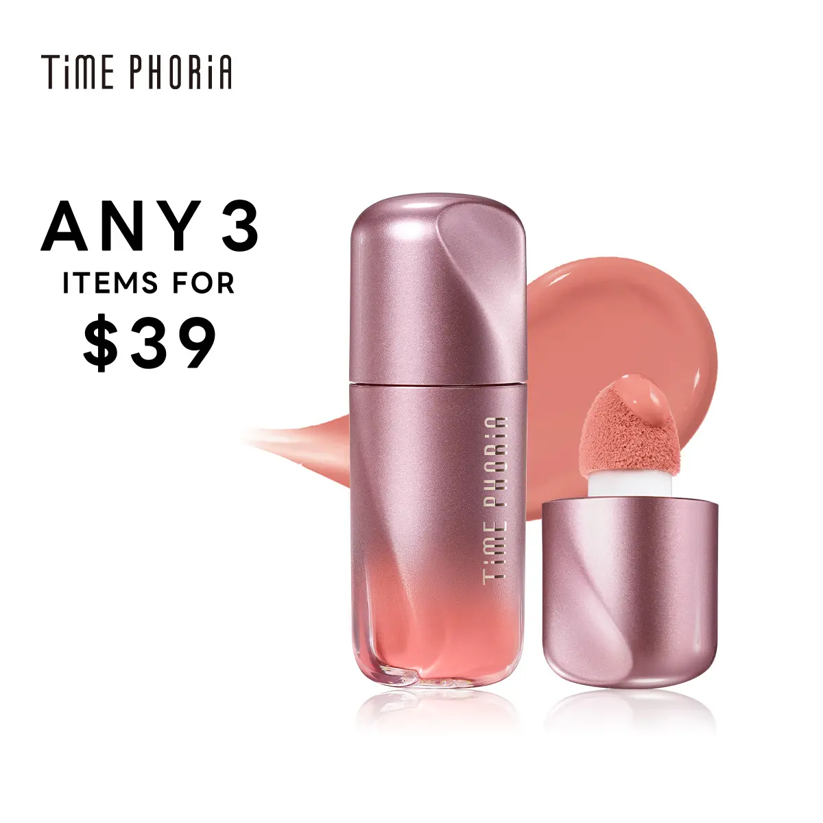 [TIMEPHORIA] Flawless Dewy Liquid Blush, 5g Lightweight Topical Cosmetic - Affordable Coral Youth Color Correction Cheek Makeup for Sensitive Skin