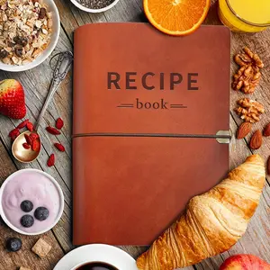 Leather Recipe Book With Index Pages & Templates, The Perfect Recipe Note Book To Write In Your Own Recipes - Simplified Blank Cookbook to Organize Your Recipes (Waterproof Cover)