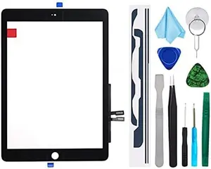 Black Touch Screen Digitizer Repair Kit for iPad 9.7" 2018 iPad 6 6th Gen A1893 A1954 Front Glass Replacement (Without Home Button,not Include LCD) 5pcs