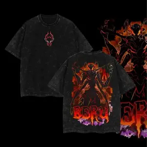 [COLLECTION] Shadow Soldiers BERU, IGRIS, IRON, TUSK T-Shirt Solo Leveling Anime Double Printed Vintage Washed Tee Unisex Oversize Anime Manga Washed Heavyweight Cotton T-shirt