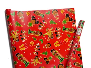 The SivART Gallery December Doodle Days Christmas Gift Wrapping Paper Featuring African American & Black Characters 27x8 Feet Festive Design