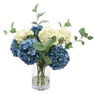 Faux Blue & White Hydrangeas Arrangement